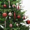 36 pcs Multi-Size Candy Cane Shatterproof Ball Ornaments (Red)